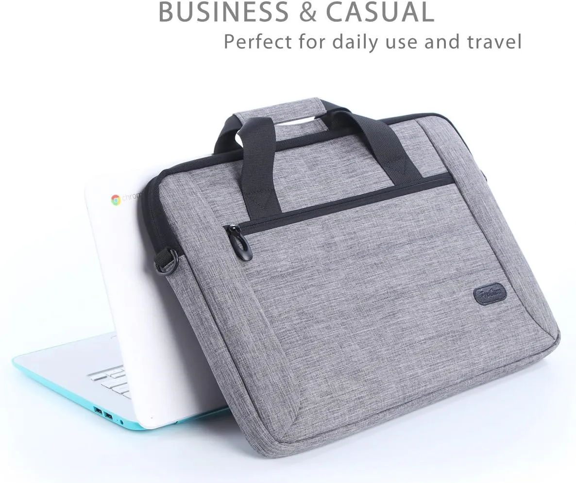 ProCase 13-13.5 Inch Laptop Sleeve Tote Bag with Shoulder Strap and Handle for Laptop Ultrabook MacBook Pro Air Surface Chromebook Notebook Acer Asus Dell HP Lenovo Galaxy Sony Toshiba -Grey