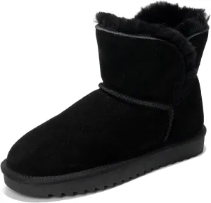 Project Cloud 100% Genuine Suede Boots for Women - Fur Lined Ankle Womens Boots - Comfortable Booties for Women with Memory Foam - Perfect Fur Snow Womens Booties 2025 (Timmy)