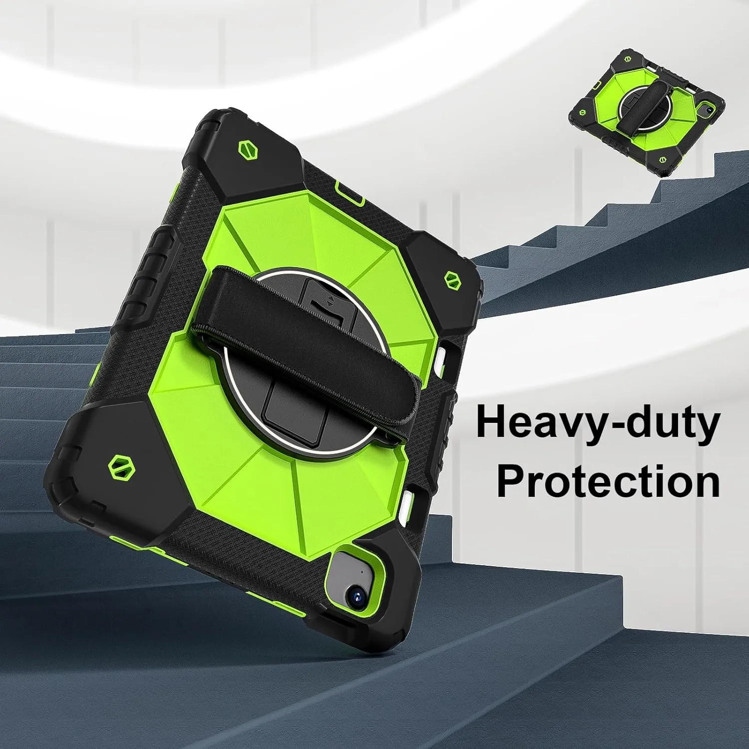 Protective Tablet Case Compatible with iPad Air 11inch M2 A2902 Released 2024 Shockproof Kids Case,[Kickstand] [Shoulder Strap] 360 Degree Rotating Hand Strap Stand Bracket Heavy Duty Rugged Cover Hea