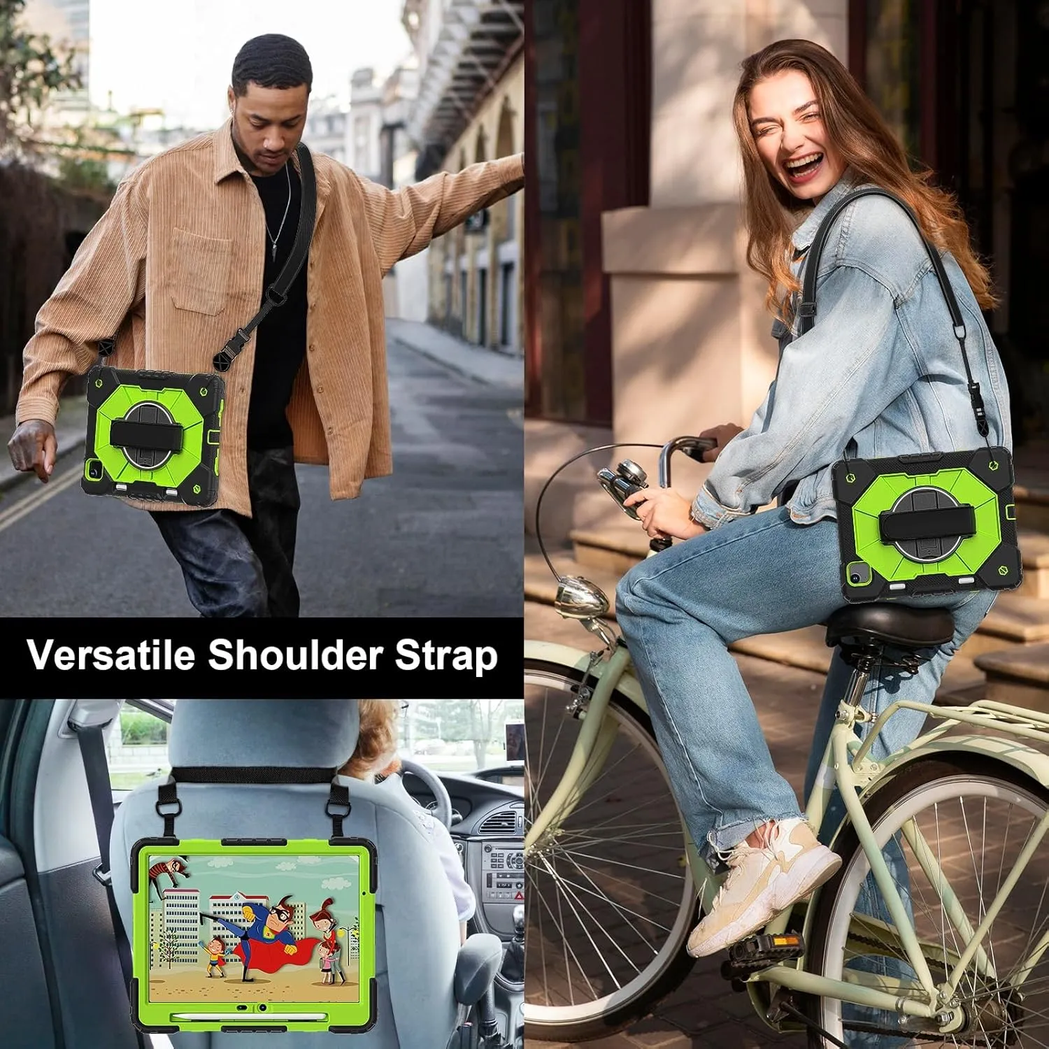 Protective Tablet Case Compatible with iPad Air 11inch M2 A2902 Released 2024 Shockproof Kids Case,[Kickstand] [Shoulder Strap] 360 Degree Rotating Hand Strap Stand Bracket Heavy Duty Rugged Cover Hea