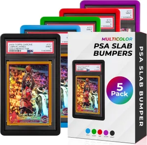 PSA Slab Bumper 5 Pack (Multi-Color) – Hard TPU PSA Slab Protector Guard for Graded Cards – PSA Slab Bumper Guard for PSA Slabs – Card Slab Protector for PSA Card Protection