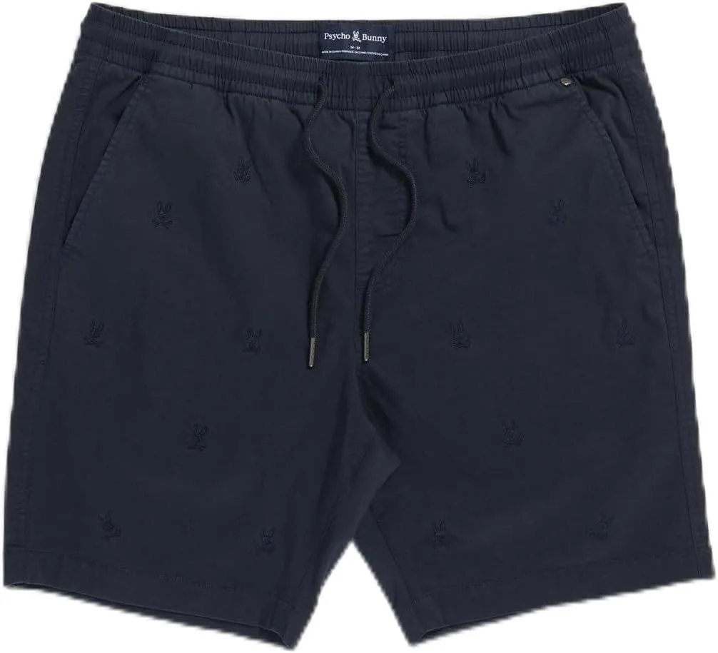 Psycho Bunny Mens Navy XX-Large Modern Embroidered Elastic Waist Short