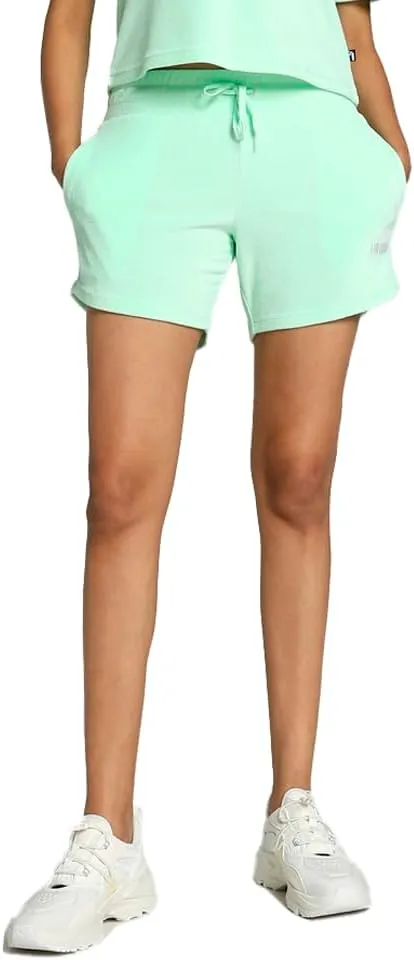 PUMA Womens Essentials Elevated 5 Inch Drawstring Shorts Casual Bottoms Casual Drawstring - Green - Size S
