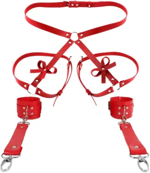 Punk Leather Thigh Straps,Punk Leather Body Harness Belt Suitable for Halloween Christmas Gothic Nightclub Dress