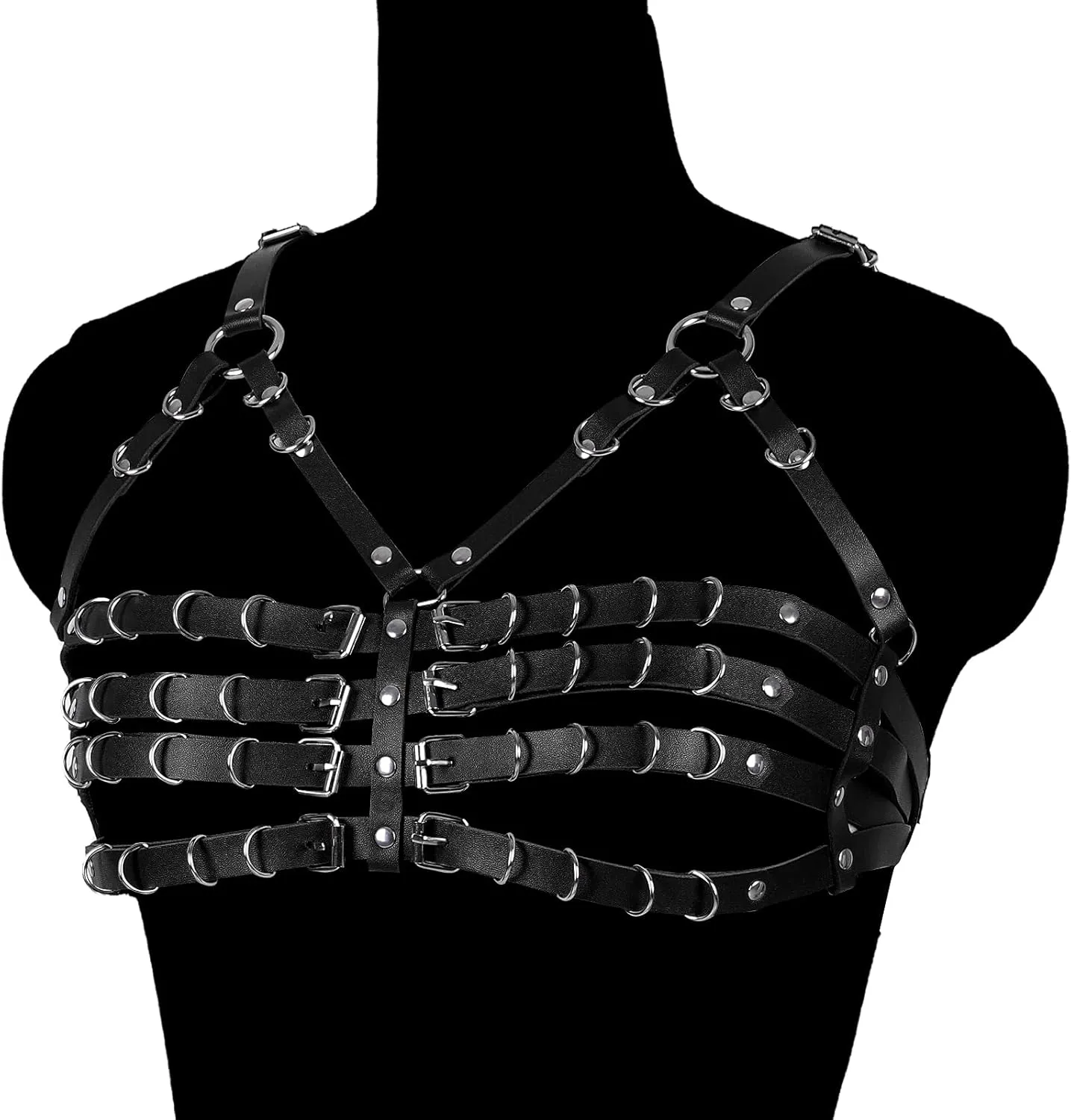 Punk Waist Cage Body Chain Leather Harness Lingerie Body Jewelry Accessories for Women and Girls