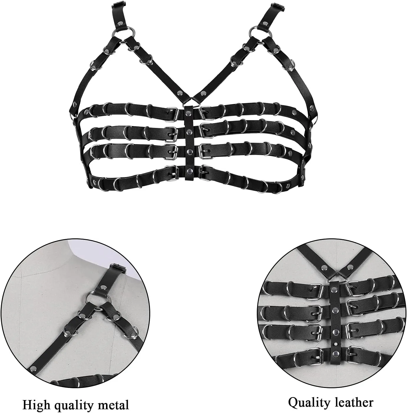 Punk Waist Cage Body Chain Leather Harness Lingerie Body Jewelry Accessories for Women and Girls