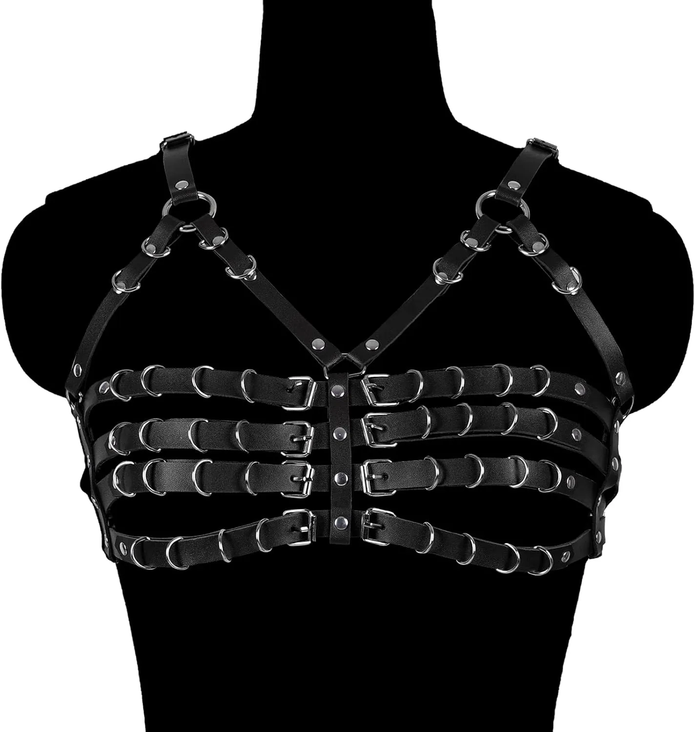 Punk Waist Cage Body Chain Leather Harness Lingerie Body Jewelry Accessories for Women and Girls