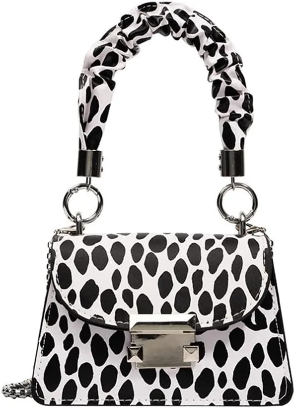 PURFANREE Women Cow Print Shoulder Bag Small Clutch Evening Purse Crossbody Handbag Satchel Bag Mini Purse