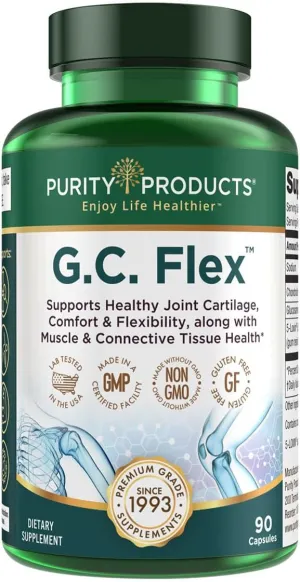 Purity Products G.C. Flex (Glucosamine and Chondroitin Sulfate Super Formula) - Supports Joint   Cartilage Health   Healthy Muscles   Connective Tissue - Promotes Joint Flexibility - 90 Capsules from