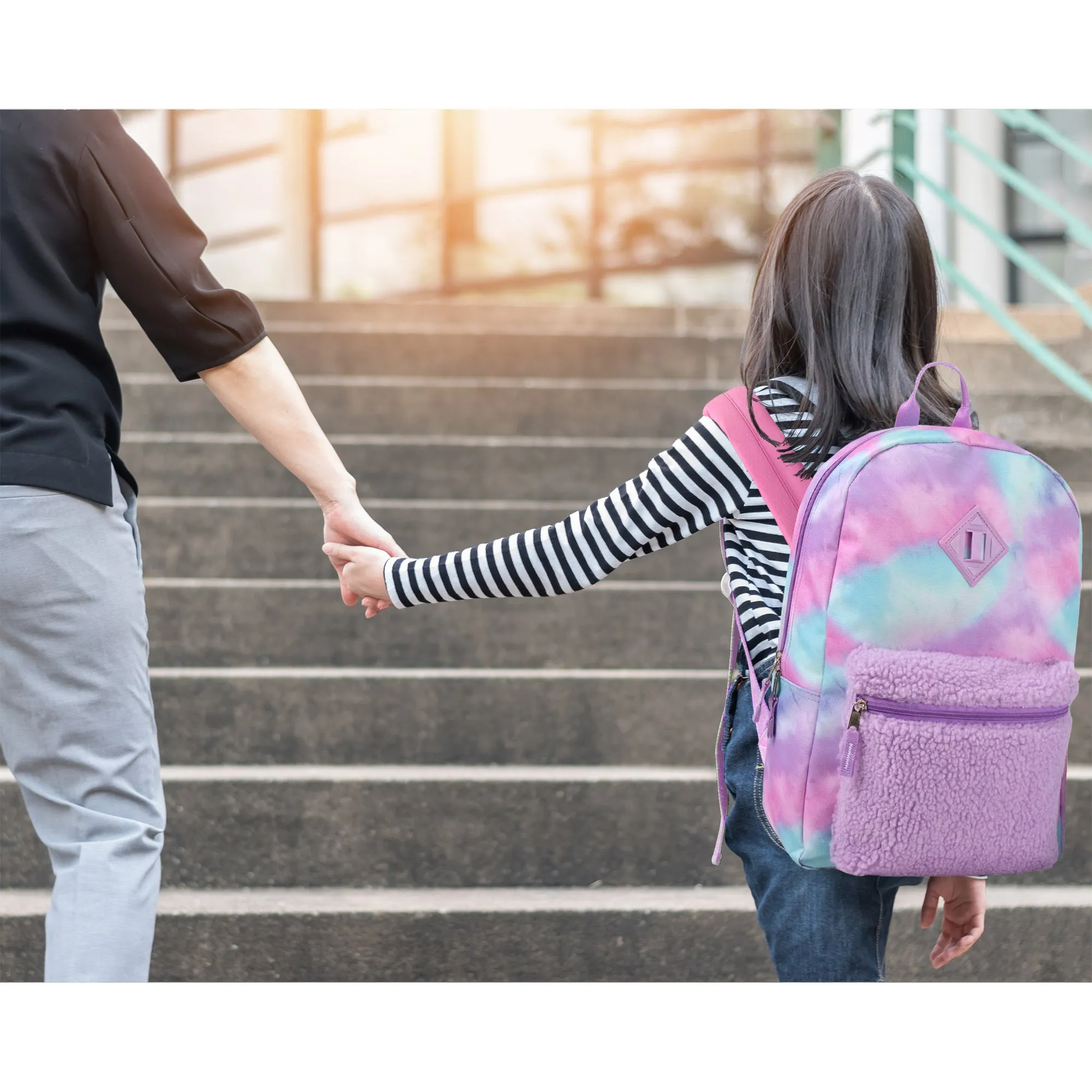 Purple Cloud Themed Backpack Set with Lunch Bag & Pencil Case Wholesale