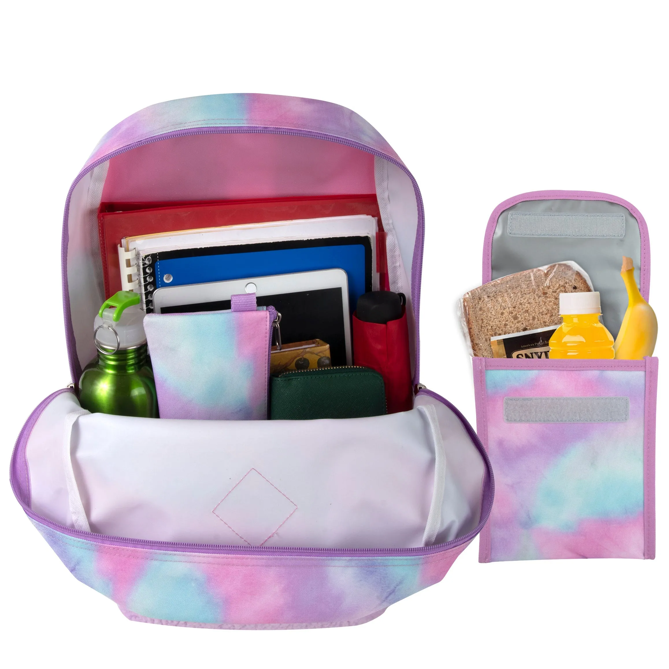Purple Cloud Themed Backpack Set with Lunch Bag & Pencil Case Wholesale