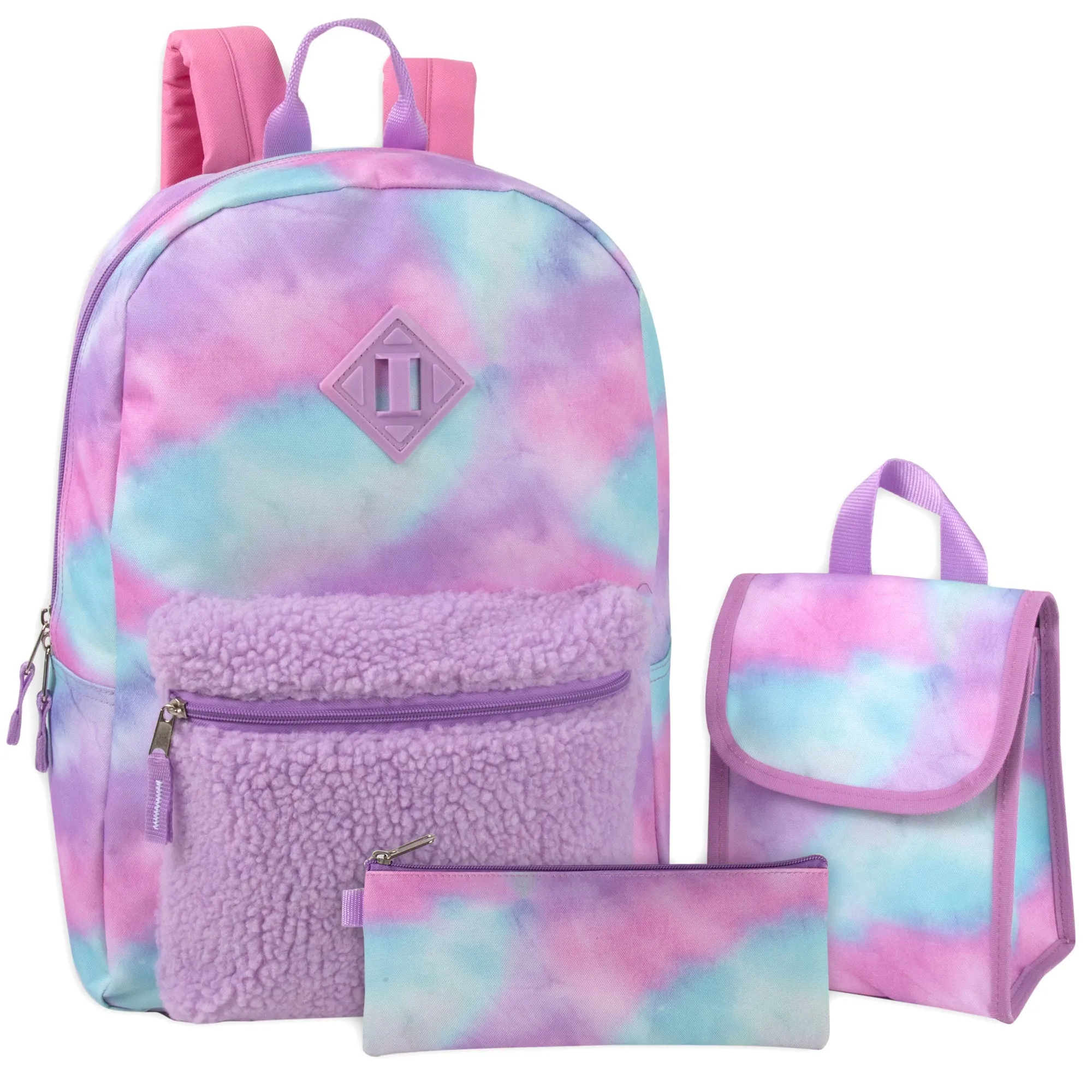 Purple Cloud Themed Backpack Set with Lunch Bag & Pencil Case Wholesale