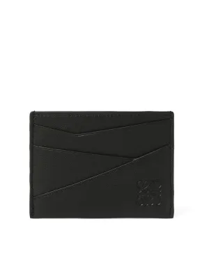 Puzzle Edge Plain Cardholder in Black