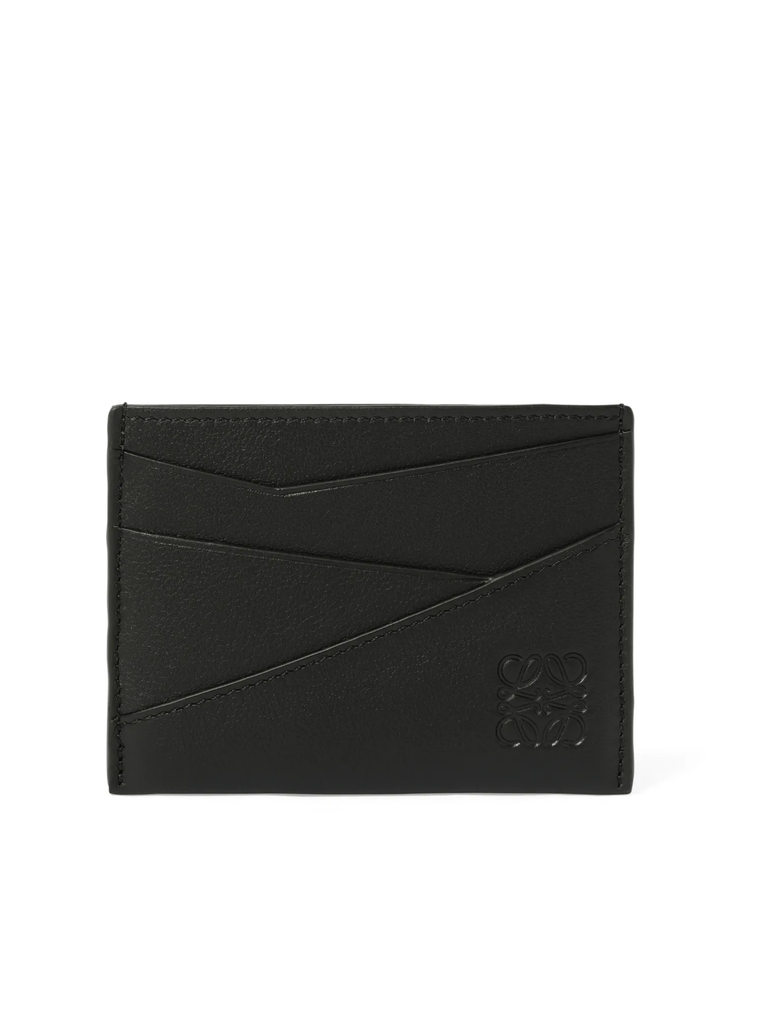 Puzzle Edge Plain Cardholder in Black
