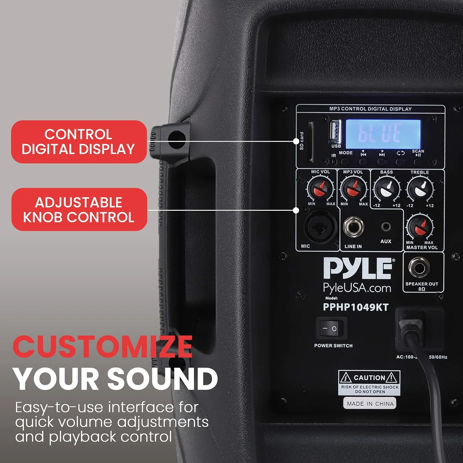 Pyle Wireless Portable PA system - 1000W High Powered Bluetooth Compatible Active   Passive Pair Outdoor Sound Speakers w/ USB SD MP3 AUX - 35mm Mount, 2 Stand, Microphone, Remote - Pyle PPHP1049KT