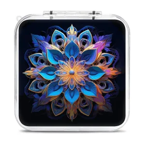 QMNBTES Rectangle Mandala Switch Game Case Switch Game Holder Cartridge Case Storage 12 Games & 2 Micro Sd Card Slots, Travel Carry Cases, Portable Games Card Storage, Hard Shell, Buckle Closure