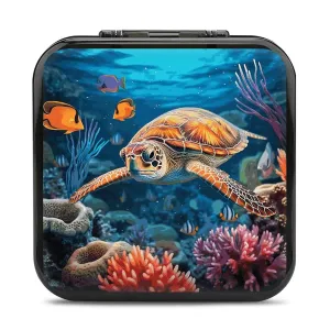 QMNBTES Tropical Fish Starfish Switch Game Case Switch Game Holder Cartridge Case Storage 24 Games & 2 Micro Sd Card Slots, Travel Carry Cases, Portable Games Card Storage, Hard Shell, Buckle Closure