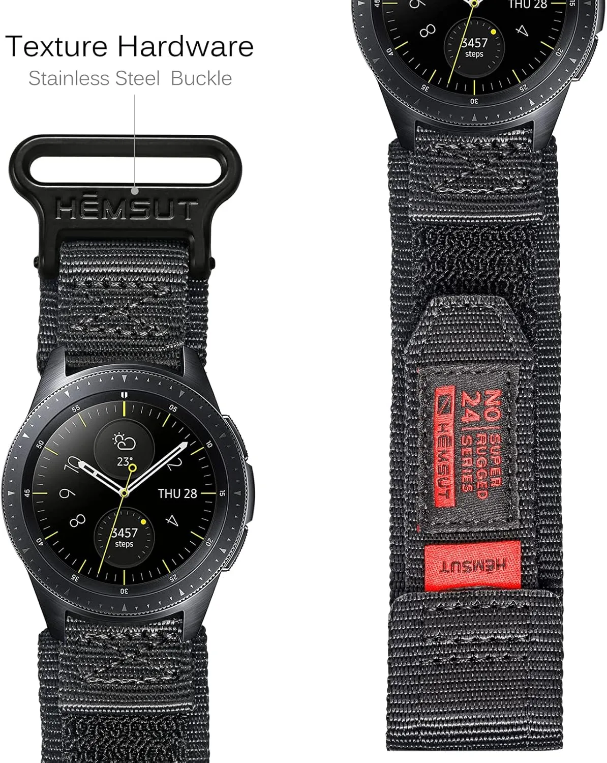 Quick Release Watch Band for Samsung Galaxy Watch 7/6/5/5 Pro/4/3/Gear S3/S2/Active 2, Nylon Strap for Amazfit GTS 4/4 Mini/3/2 /2e/2 mini, Bip 3 Pro/3/U Pro/Bip/Lite/S/S lite, Hook Loop Strap for Amazfit GTR 2e/ GTR 2/ GTR 3 Pro/GTR 3/ GTR 4