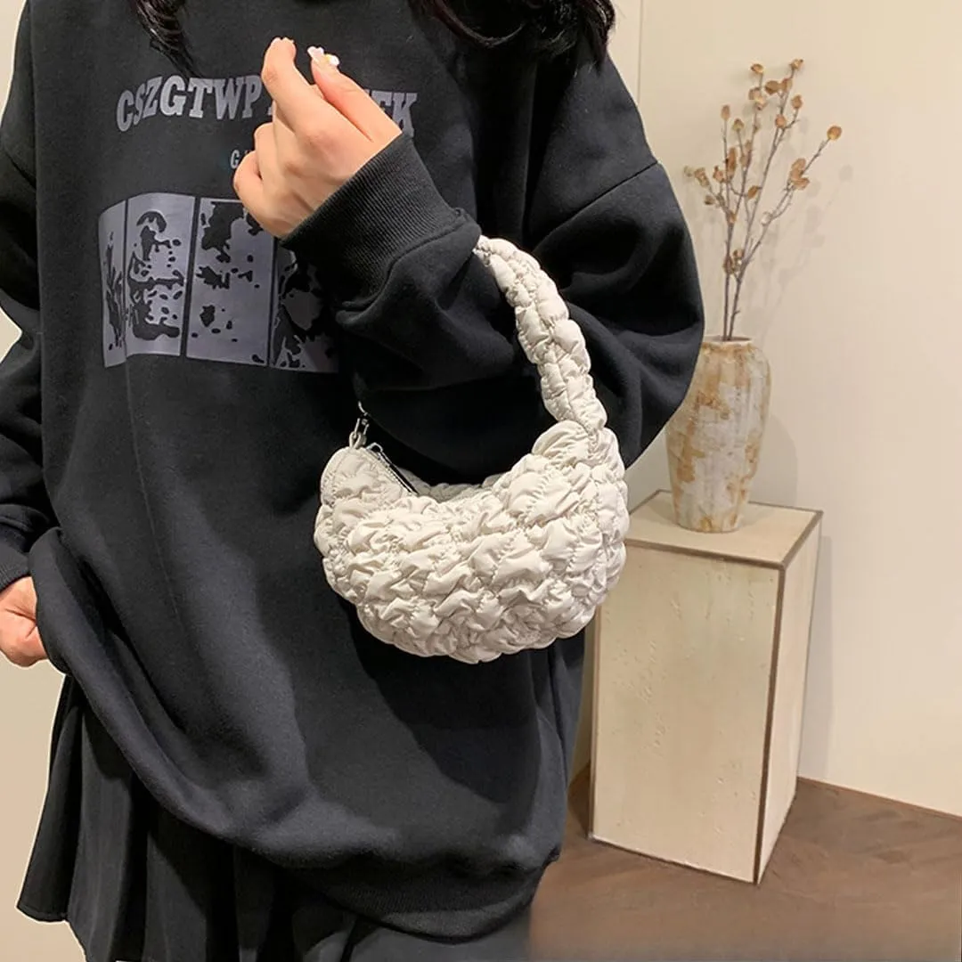 Quilted Tote Bag for Women Mini Puffer Bag Puffer Shoulder Bag Puffy Tote Bag Nylon Bag Lightweight Carryall Bag