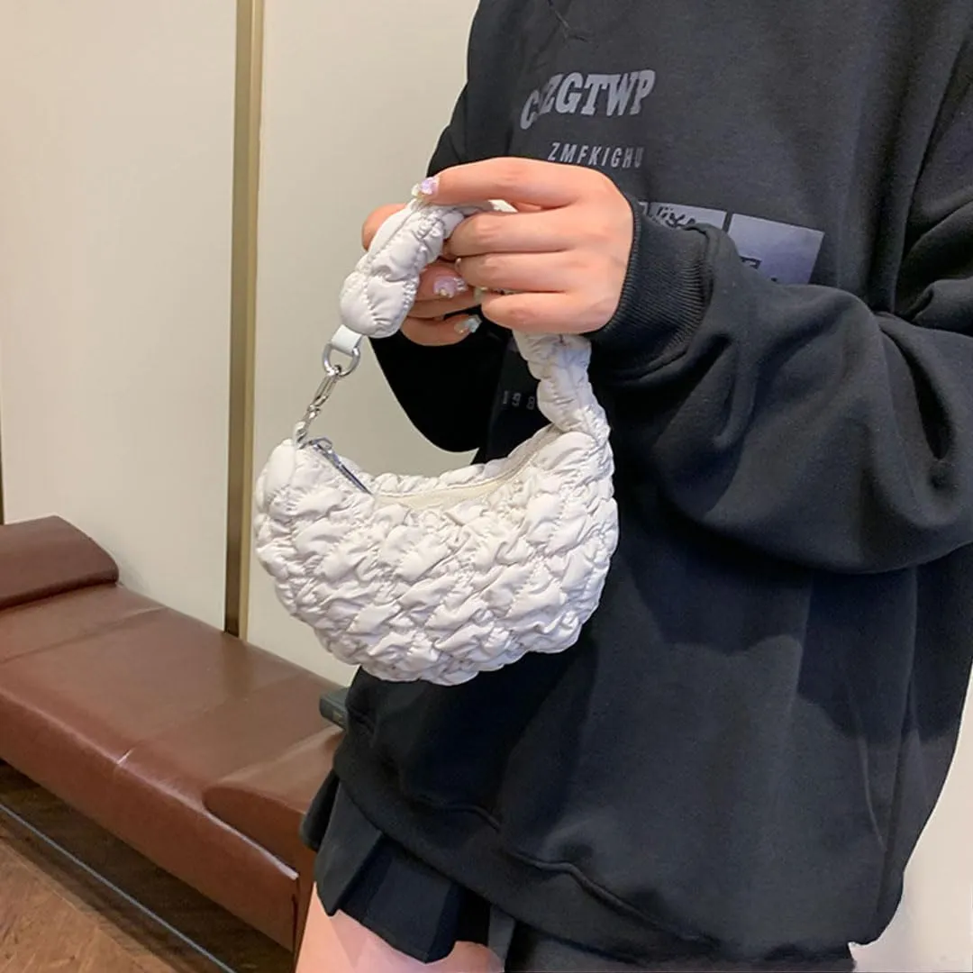 Quilted Tote Bag for Women Mini Puffer Bag Puffer Shoulder Bag Puffy Tote Bag Nylon Bag Lightweight Carryall Bag