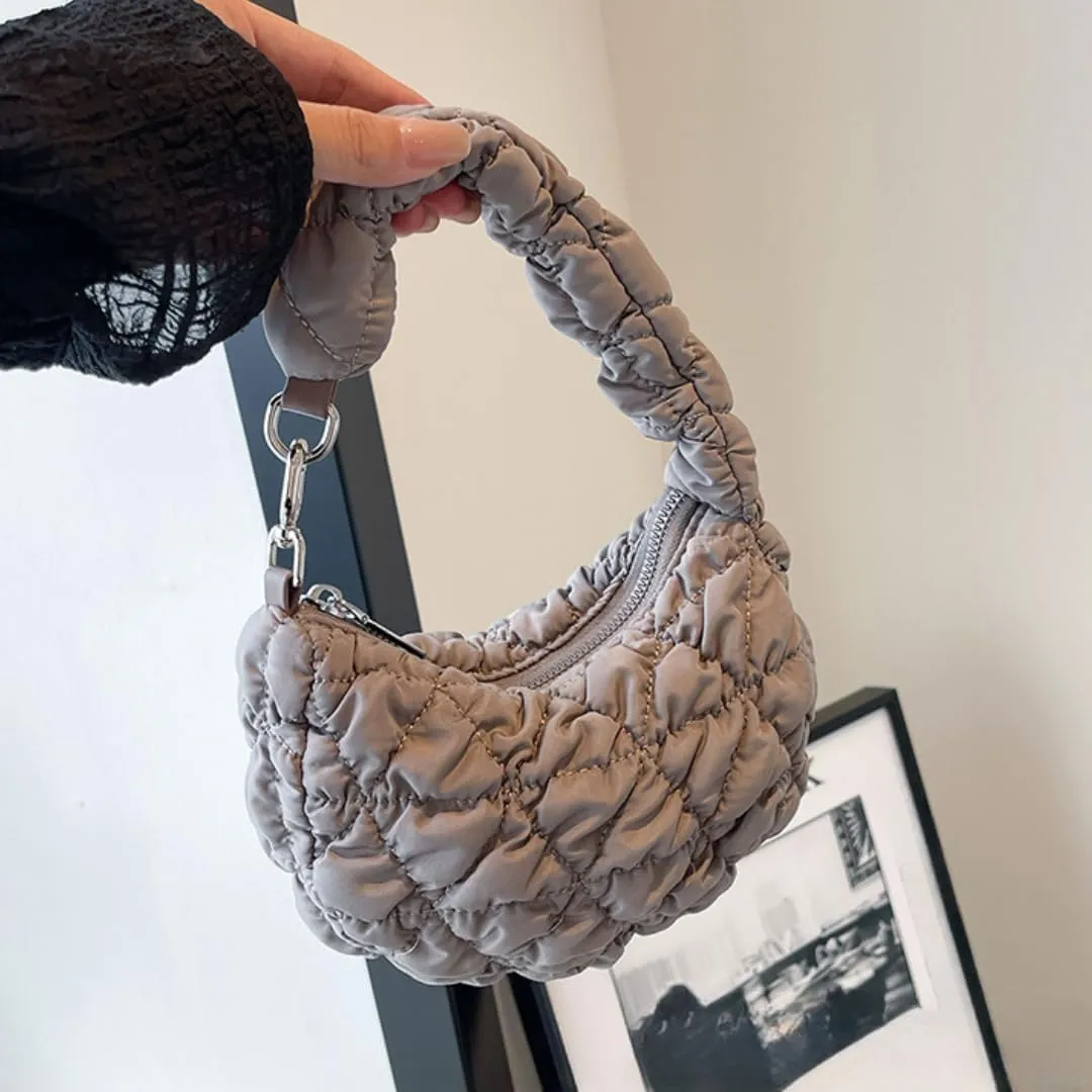 Quilted Tote Bag for Women Mini Puffer Bag Puffer Shoulder Bag Puffy Tote Bag Nylon Bag Lightweight Carryall Bag