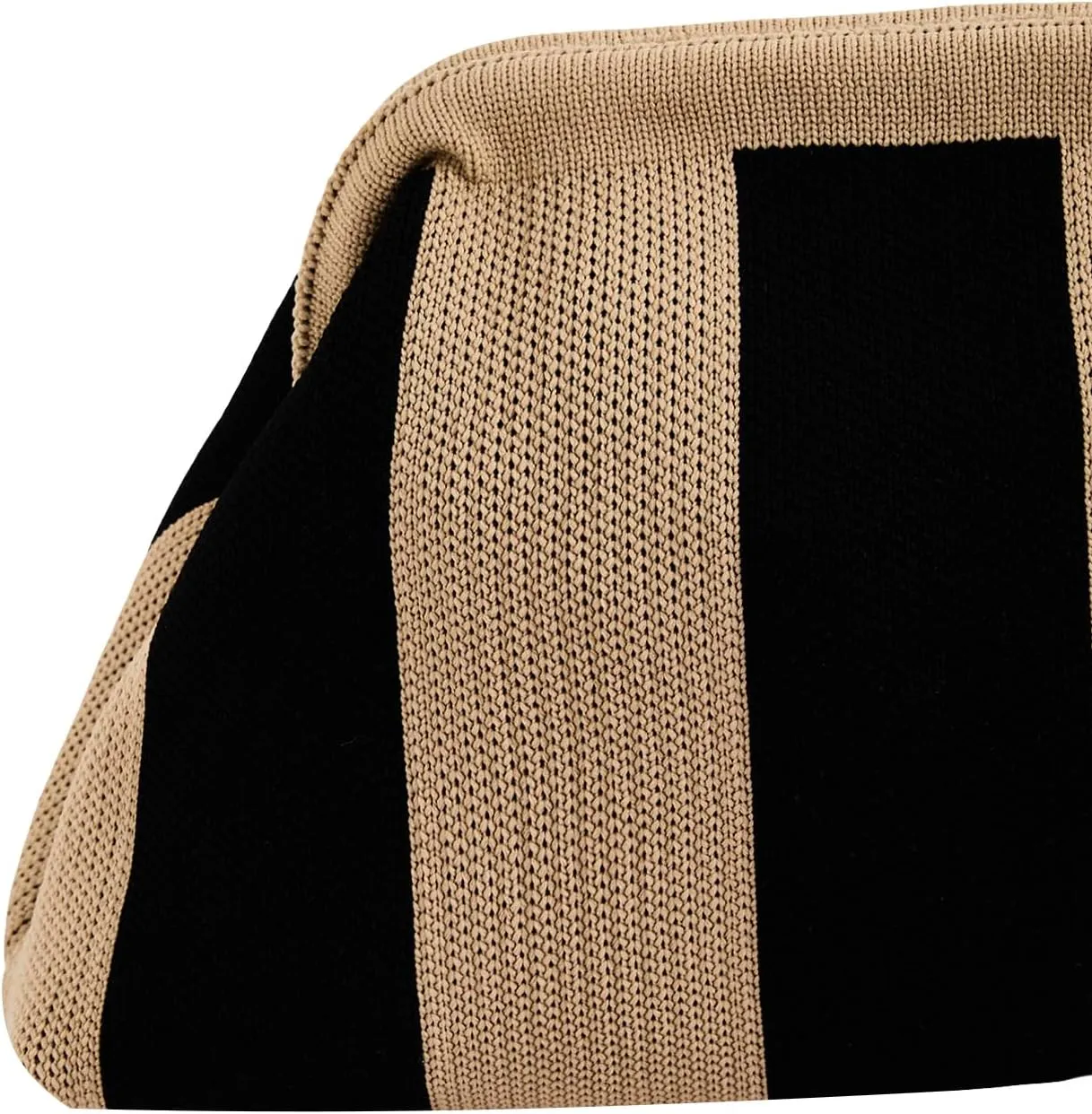 QWINEE Women's Crochet Purse Striped Woven Bag Knitted Spring Summer Handbag Clutch