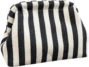 QWINEE Women's Crochet Purse Striped Woven Purse Colorblock Clutch Summer Beach Bags