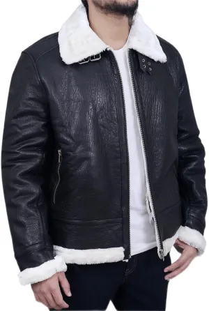 RAF Bomber Men B3 Bomber Jacket Aviator Real bomber Sheepskin Leather Jacket