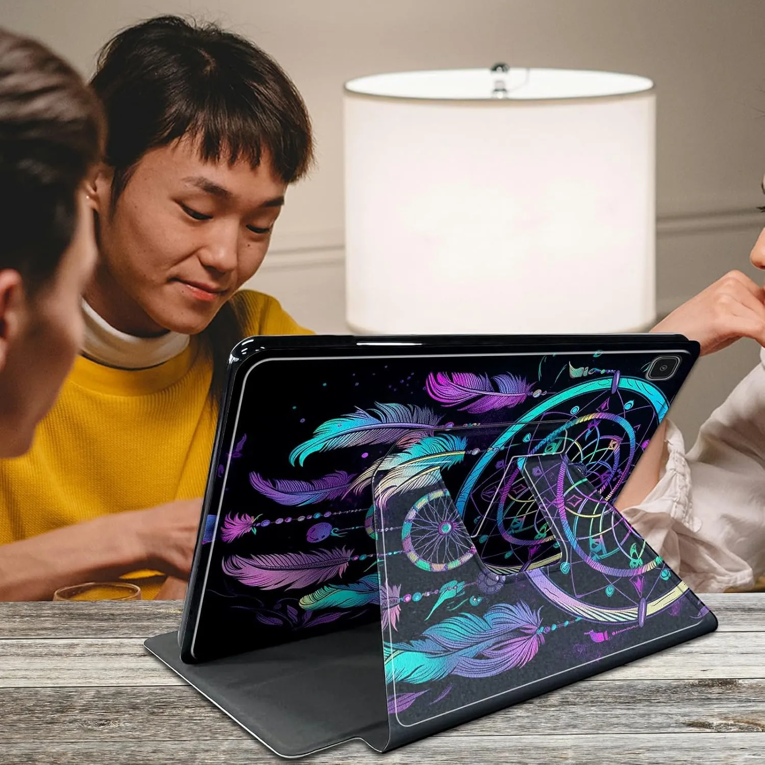 Rainbow Dream Catcher Pattern Case for Samsung Galaxy Tab S6 Lite 10.4 inch 2024/2022 (SM-P613/P619)/2020 (SM-P610/P615),BFDHGQZC 360 Degree Rotating Stand Protective Cover with Auto Sleep/Wake