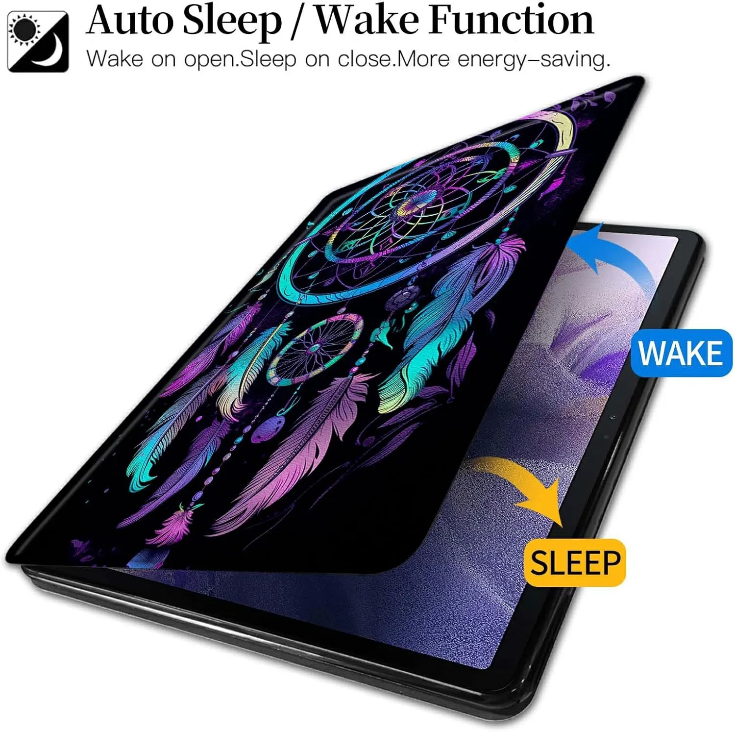 Rainbow Dream Catcher Pattern Case for Samsung Galaxy Tab S6 Lite 10.4 inch 2024/2022 (SM-P613/P619)/2020 (SM-P610/P615),BFDHGQZC 360 Degree Rotating Stand Protective Cover with Auto Sleep/Wake