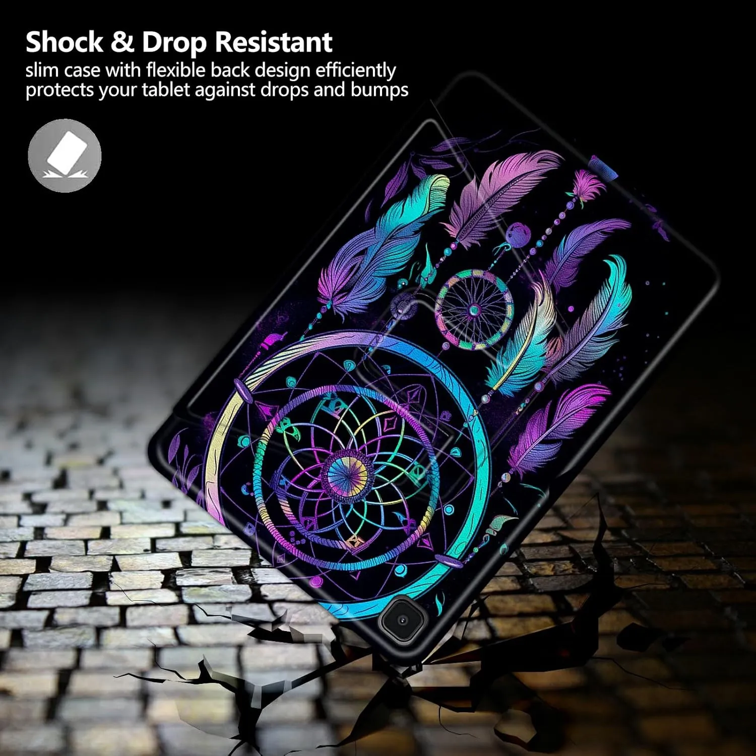 Rainbow Dream Catcher Pattern Case for Samsung Galaxy Tab S6 Lite 10.4 inch 2024/2022 (SM-P613/P619)/2020 (SM-P610/P615),BFDHGQZC 360 Degree Rotating Stand Protective Cover with Auto Sleep/Wake