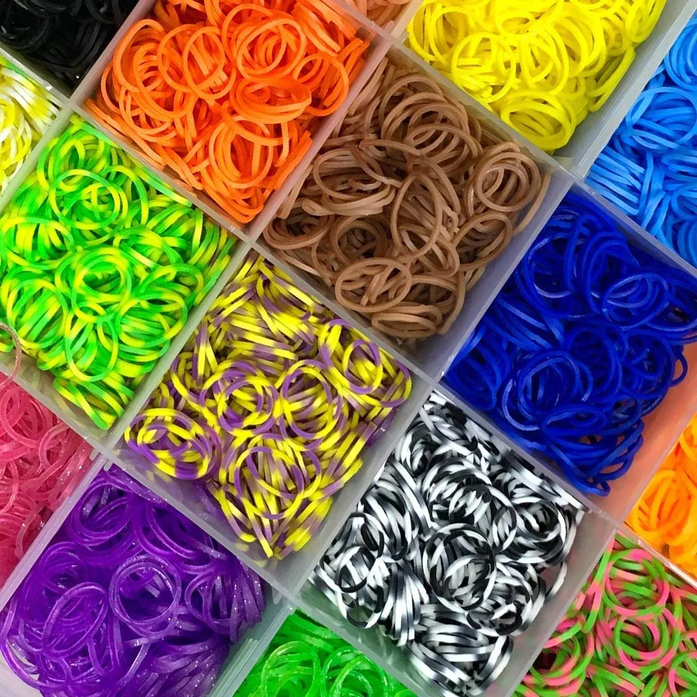 Rainbow Rubber Bands for Bracelets Kit with Case 4400 Loom Bands DIY Crafting Bracelet for Kids (Multicolor)
