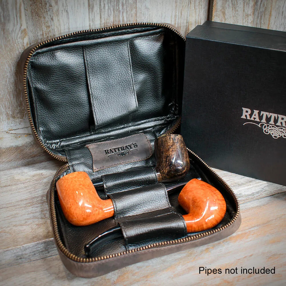 Rattray's Peat Leather 3 Pipe Tobacco Pouch