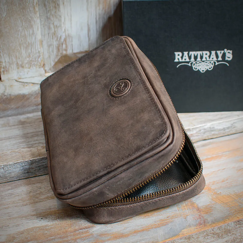 Rattray's Peat Leather 3 Pipe Tobacco Pouch