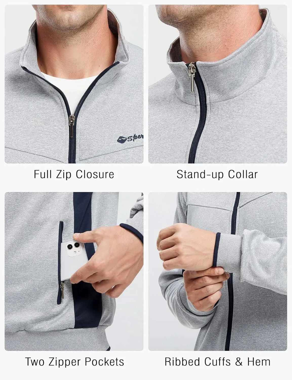 Rdruko Men's Tracksuit Sweatsuits 2 Piece Set Athletic Jogging Gym Activewear Sweat Track Suits Sets