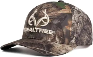 Realtree Men's Camo Hat with 3D Embroidered Antler Logo Hats - Premium 6 Panel Caps for Hunting, Fishing, Hiking and Outdoors