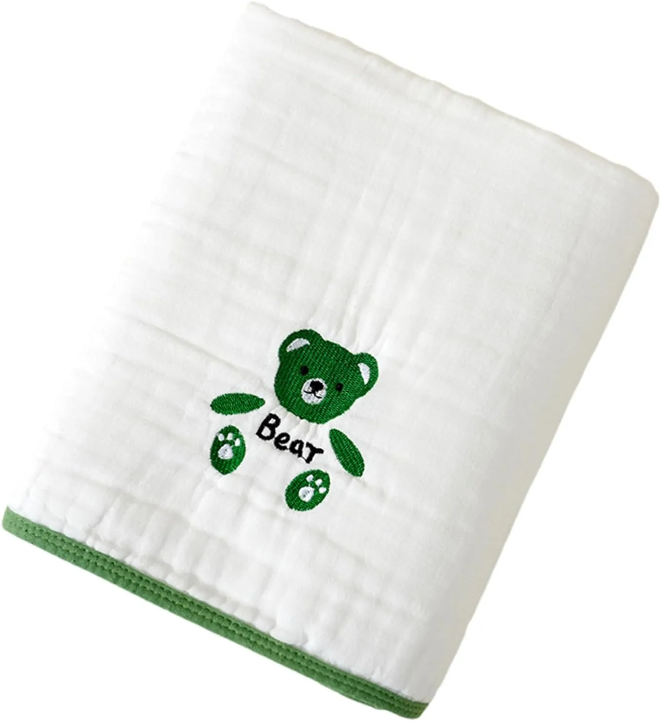 Receiving Blanket For Embroidered Bear Blanket Strong Absorbent Breathable Towel Pram Wrap Baby Quilt
