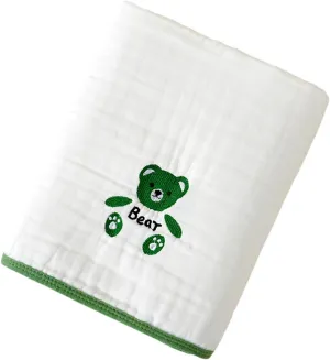 Receiving Blanket For Embroidered Bear Blanket Strong Absorbent Breathable Towel Pram Wrap Baby Quilt