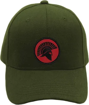 Red & Black Spartan Helmet Hat/Ballcap! Adjustable-Back Ball Cap with Embroidered Spartan Helmet