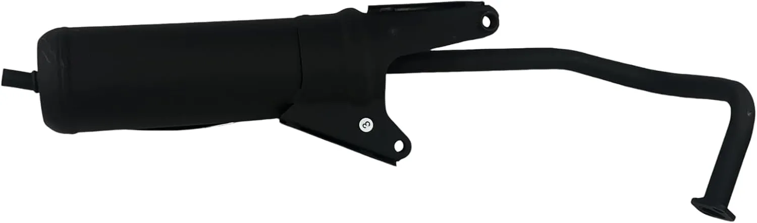 RedCap OEM Replacement GY6 50cc 49cc 80cc Exhaust Muffler QMB139 Complete Set with Heat Shield for TaoTao Peace Vitacci Kymco Tank Jonway ATM50 Pony, IceBear and Many Others Scooter Moped (Chrome)