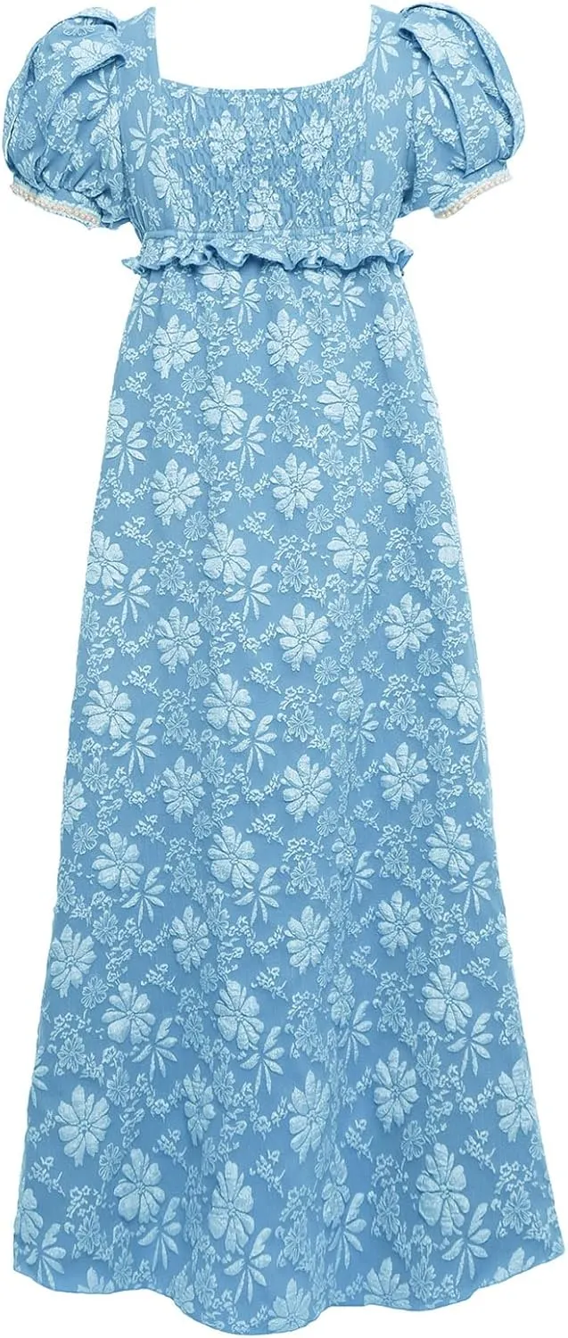 Regency Dresses for Women Luxurious Pearl Puff Victorian Dress