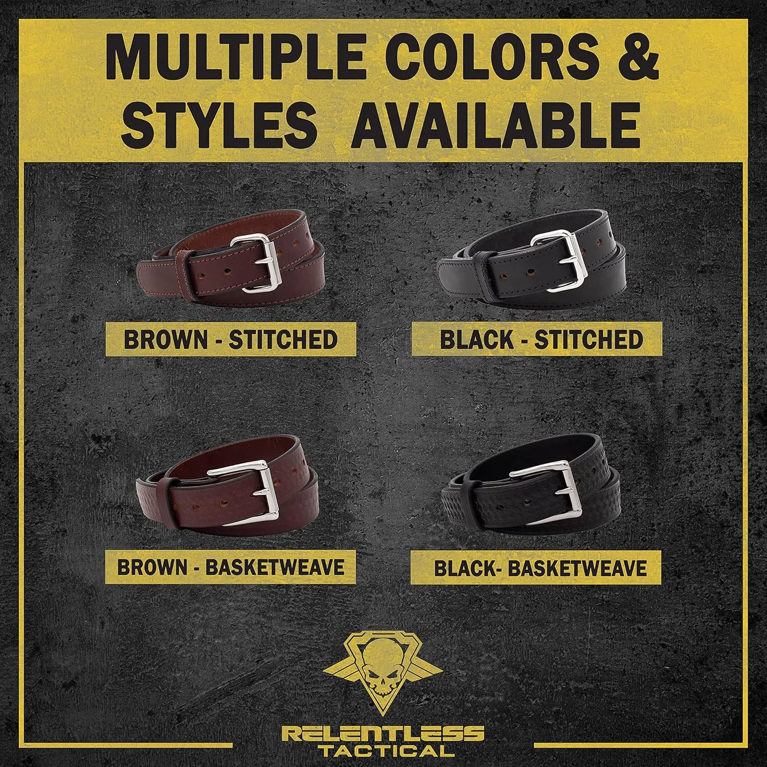 Relentless Tactical The Ultimate Gun Belt | Made in USA | Concealed Carry Belt/CCW Leather Gun Belt for Men