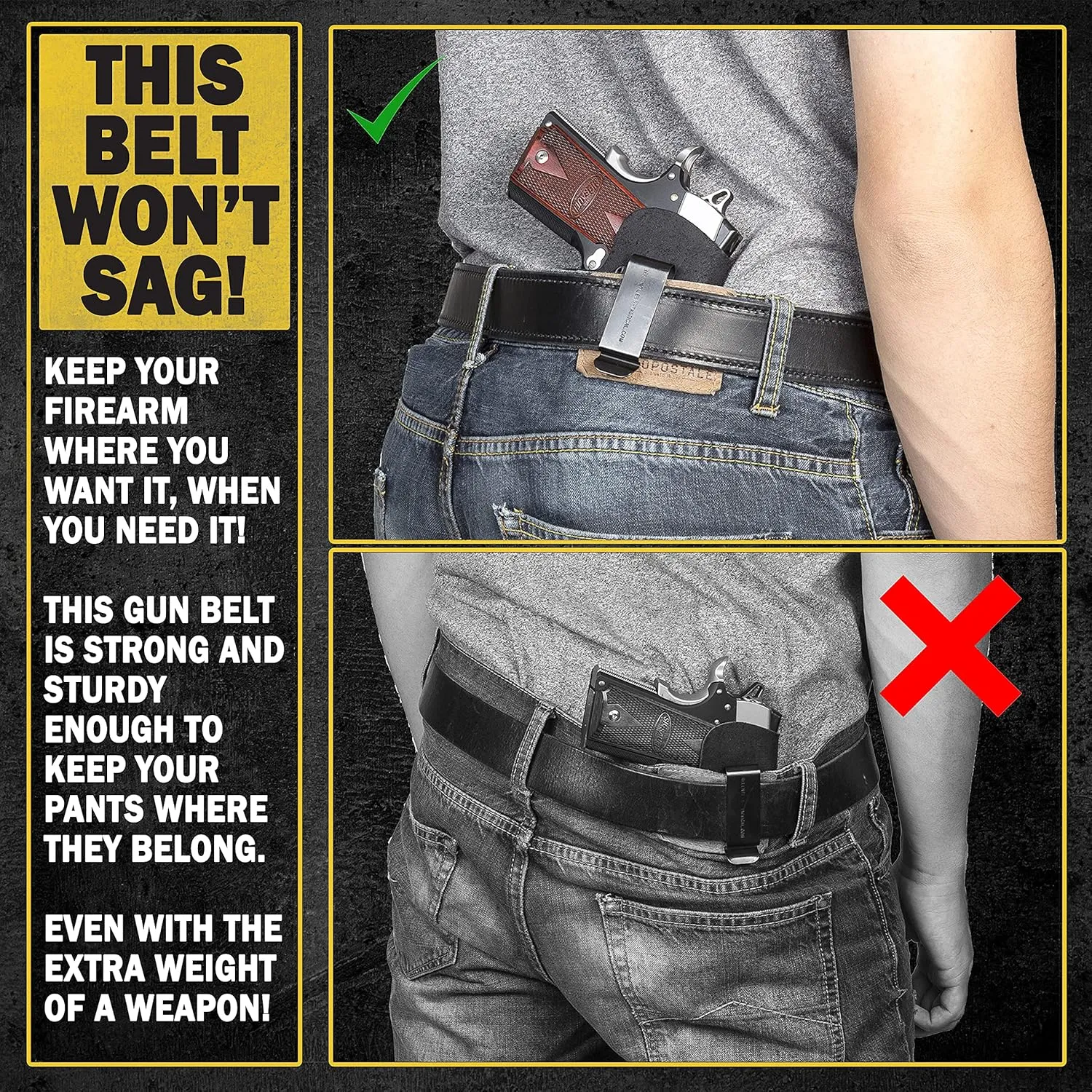 Relentless Tactical The Ultimate Gun Belt | Made in USA | Concealed Carry Belt/CCW Leather Gun Belt for Men