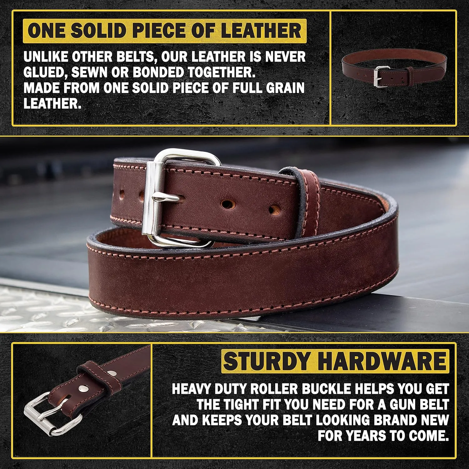 Relentless Tactical The Ultimate Gun Belt | Made in USA | Concealed Carry Belt/CCW Leather Gun Belt for Men
