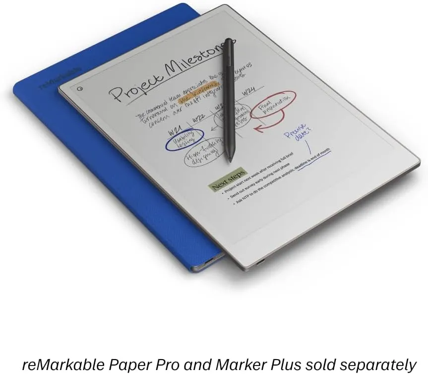 reMarkable Paper Pro - Mosaic Weave Book Folio for Your 11.8'' Paper Tablet - Cobalt
