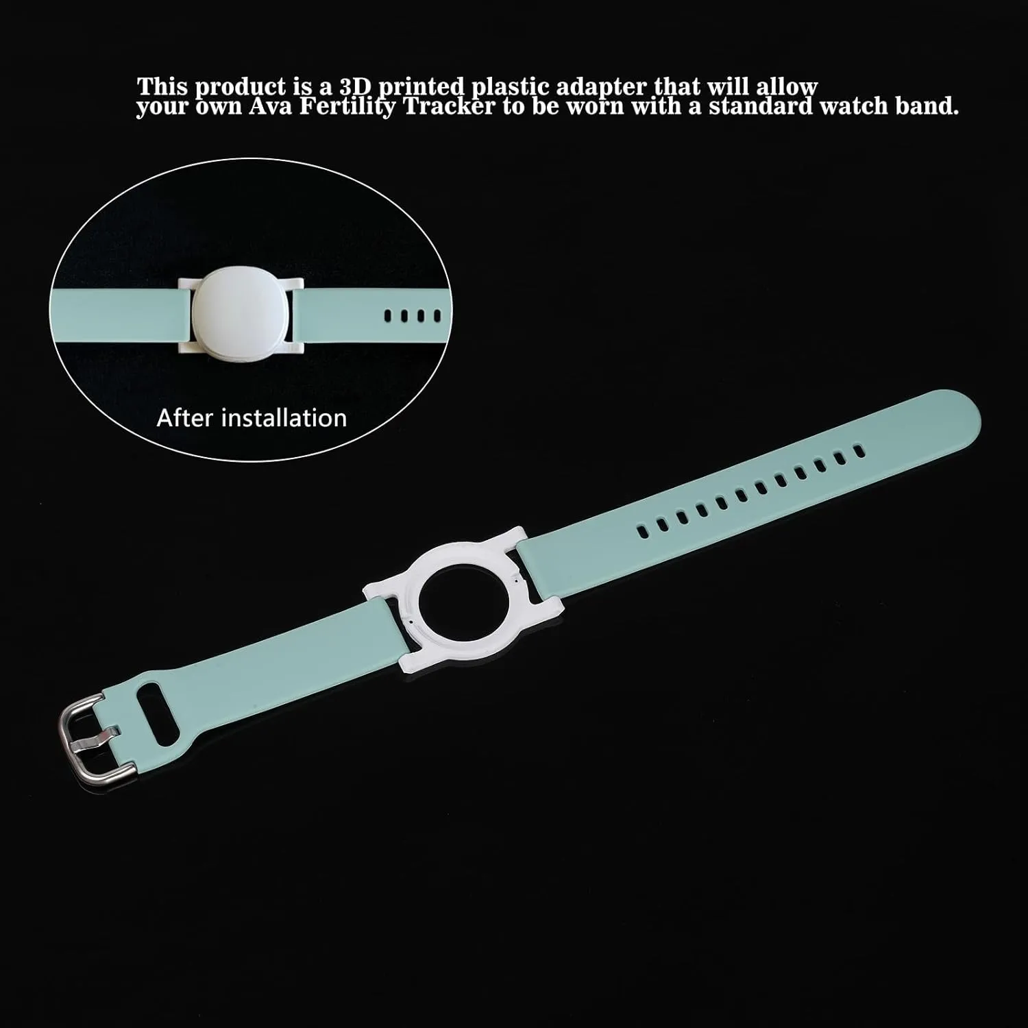 Replacement Band Compatible for Ava Fertility Tracker 2.0,18mm Silicone Watch Strap with Replacement Ava Adapter