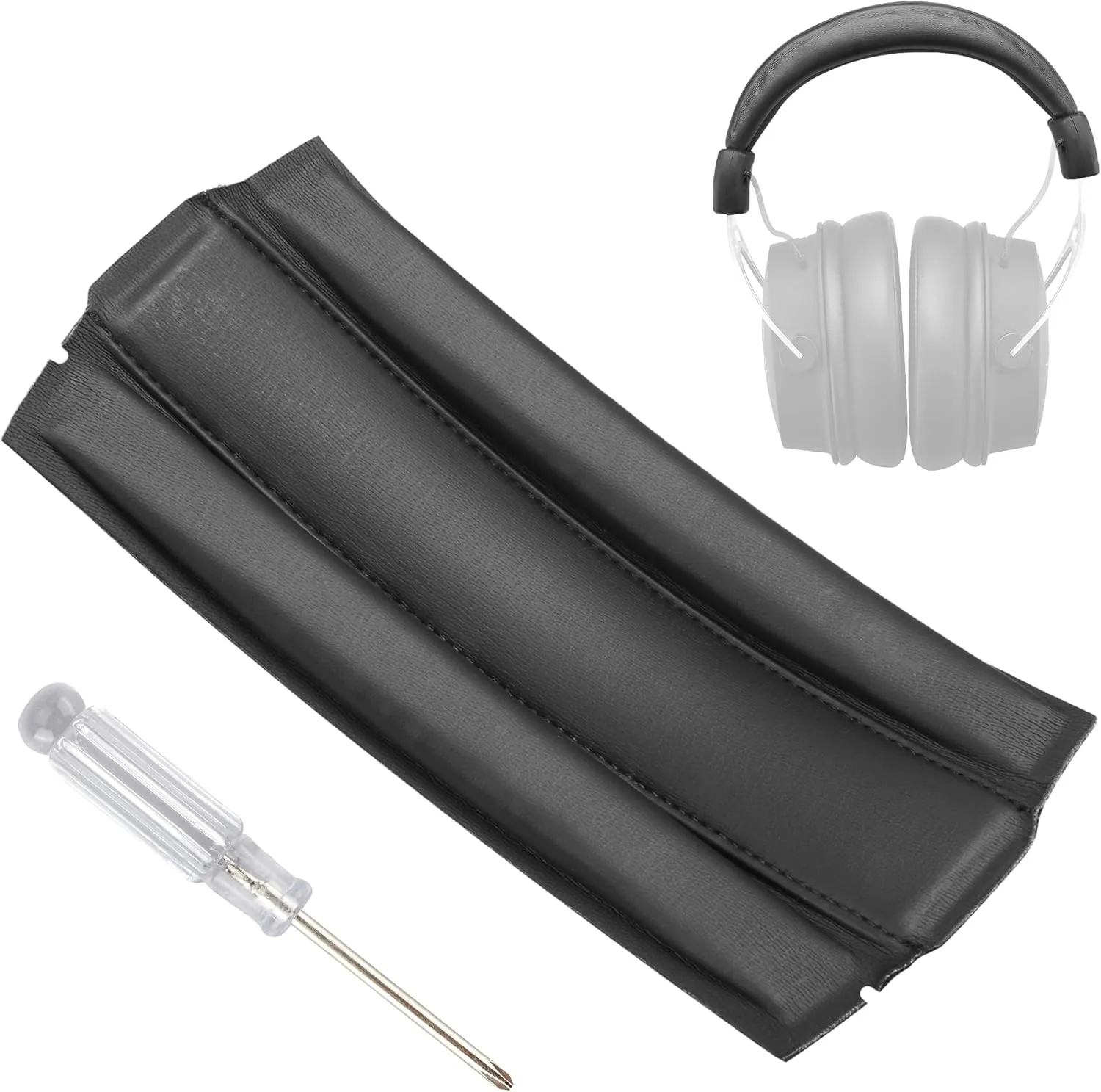 Replacement Cloud Alpha Headband pad Cushion Cover. Compatible with HyperX Alpha/Alpha S Headphones (Black). Easy Slot in Design | Premium PU | FlexiSoft High-Density Foam