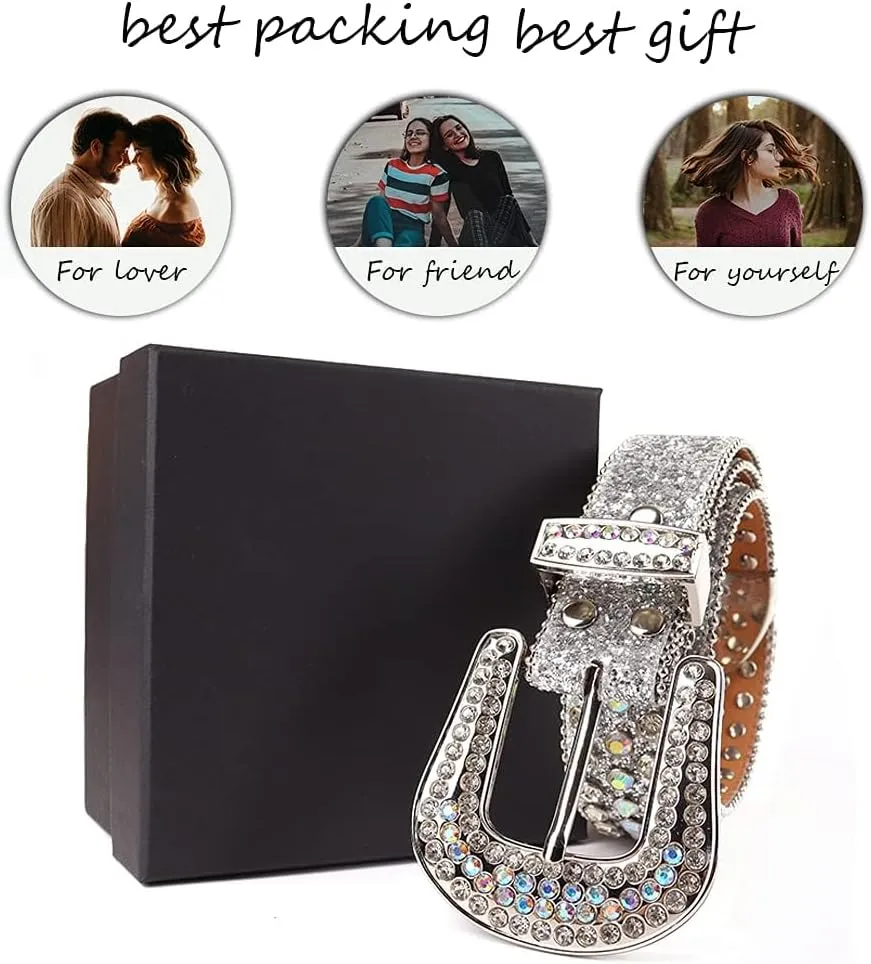 Rhinestone Belt - Shining Diamond Studded Belt for Men & Women - Cowgirl Cowboy Punk Y2K Style