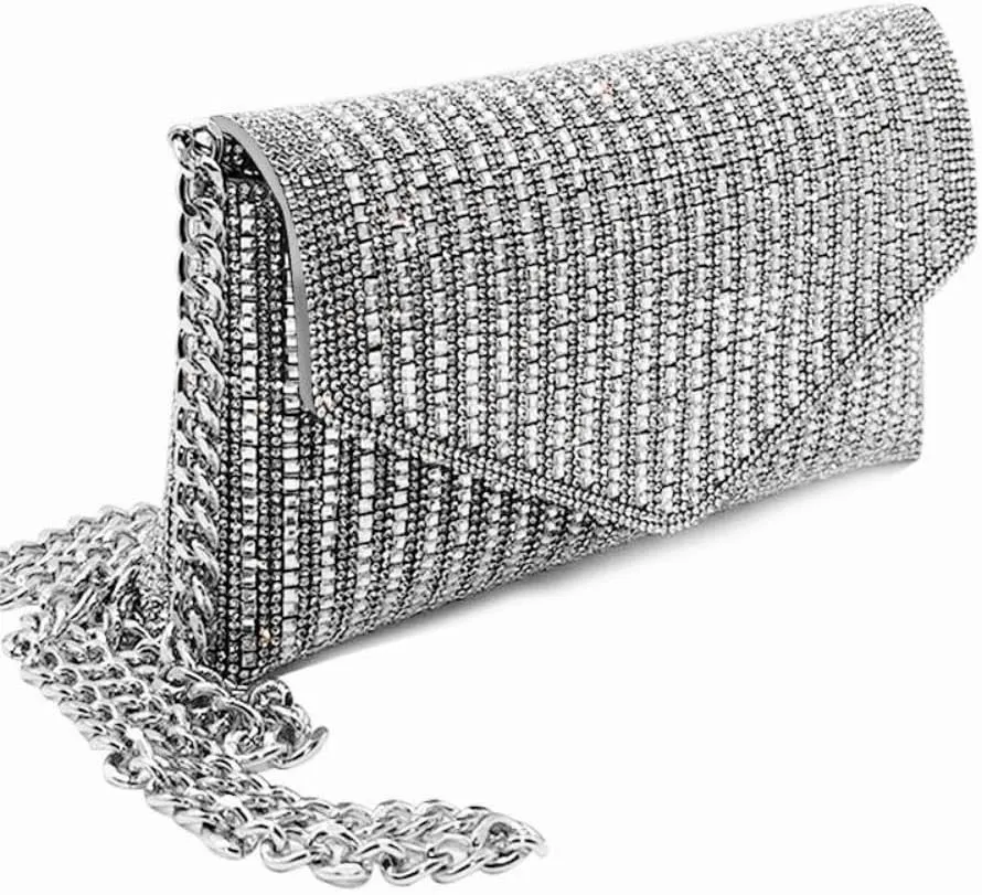 Rhinestone Evening Bag Crystal Bling Purse Sparkly Diamond Clutch Handbag Crossbody Bag for Women Party Club Wedding Prom