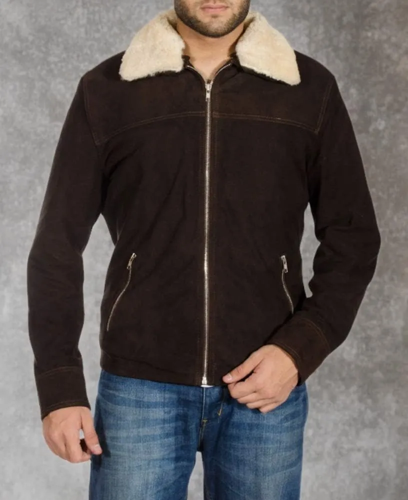 Rick Grimes Brown Real Suede Leather Jacket